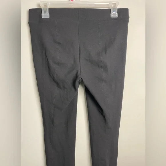Vince Black Leggings Pants Stirrup Ribbed Knit Pull On Stretch Size Large - Picture 7 of 11
